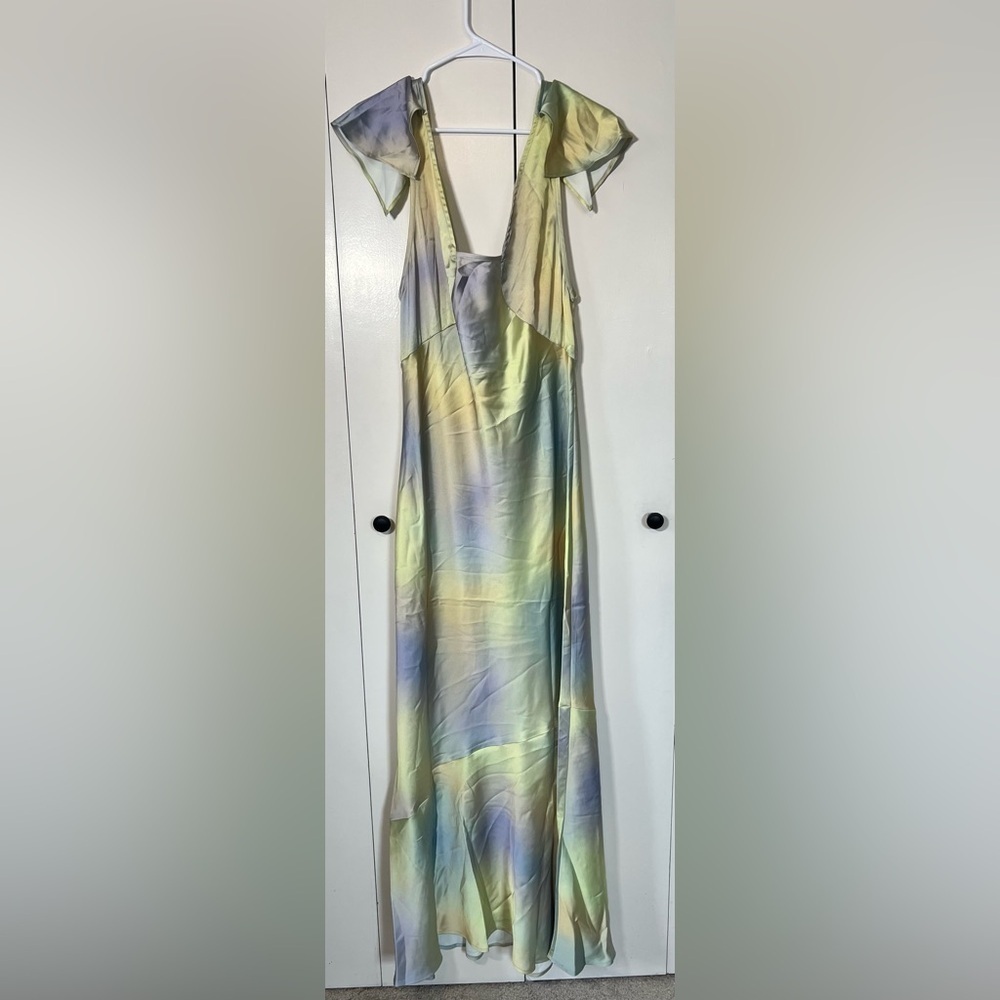 WeWoreWhat Yellow and Blue Midi Dress